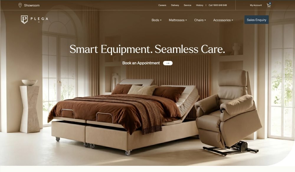 PLEGA Healthcare website homepage